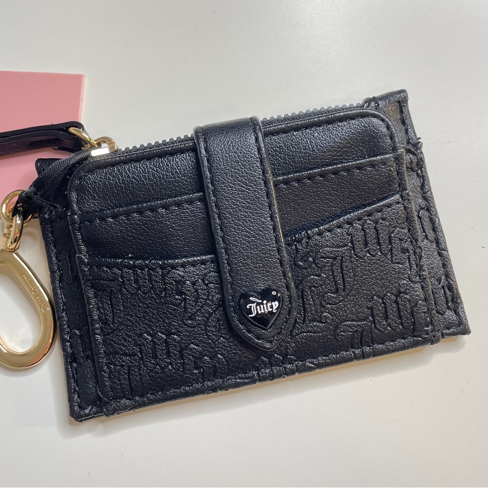 Juicy Couture Black Liquorice Heartless Tab Elongated Cardholder Coin …